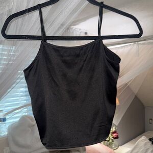 Black Fitted Crop Camisole
